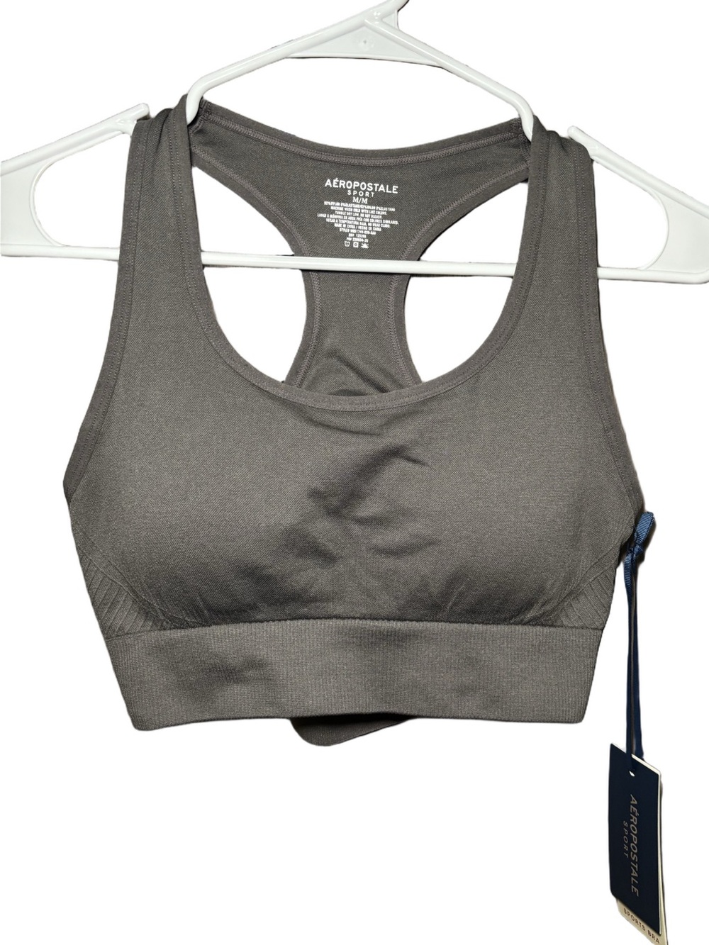 Aeropostale Charcoal Gray Racerback Sports Bra